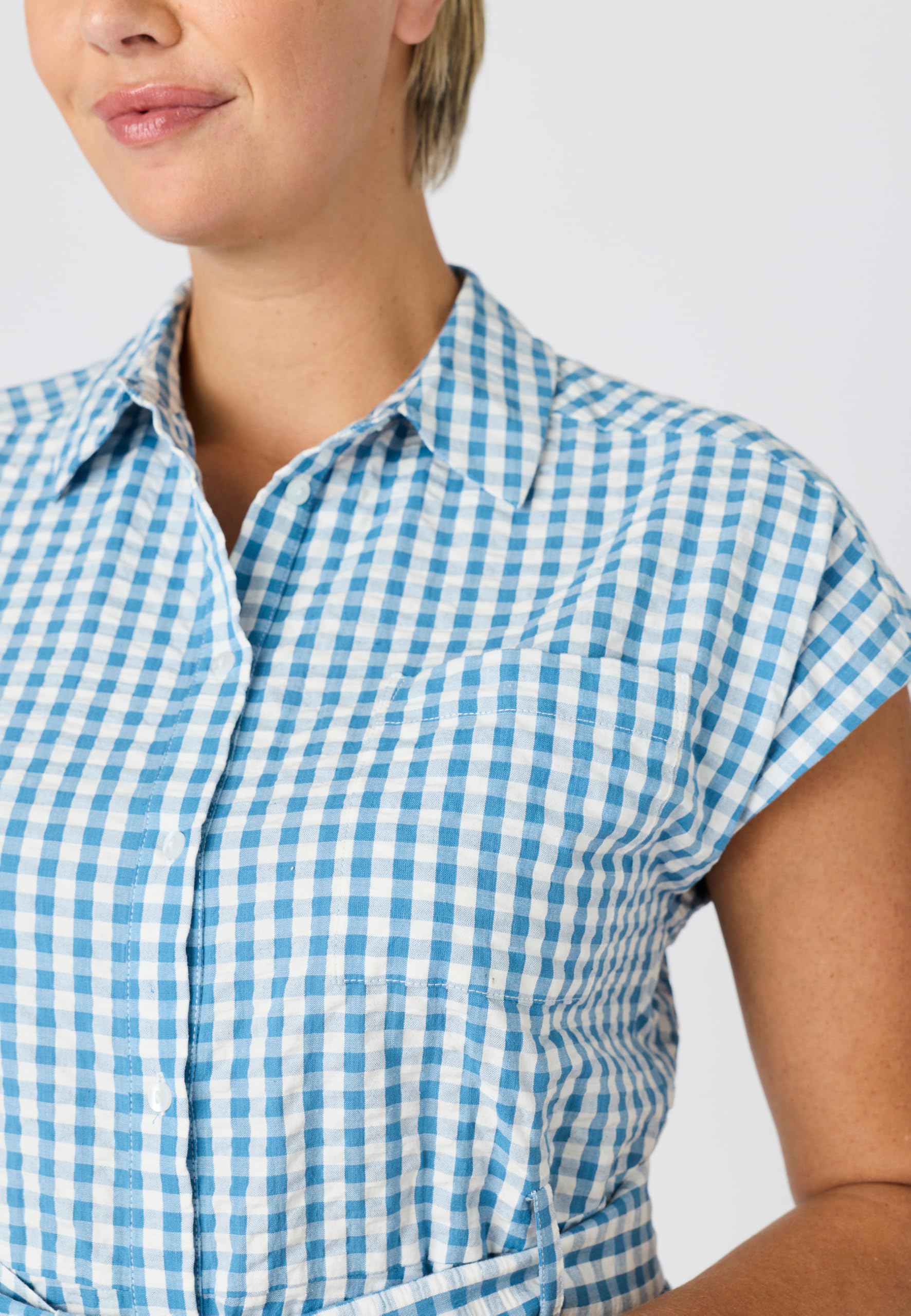 Damart Prêt-à-porter Vestito-Camicia in cotone goffrato