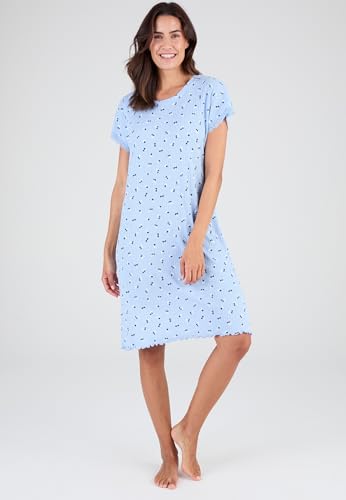 Damart Homewear Camicia da Notte in Maglia a Punta Donna pizzo estiva