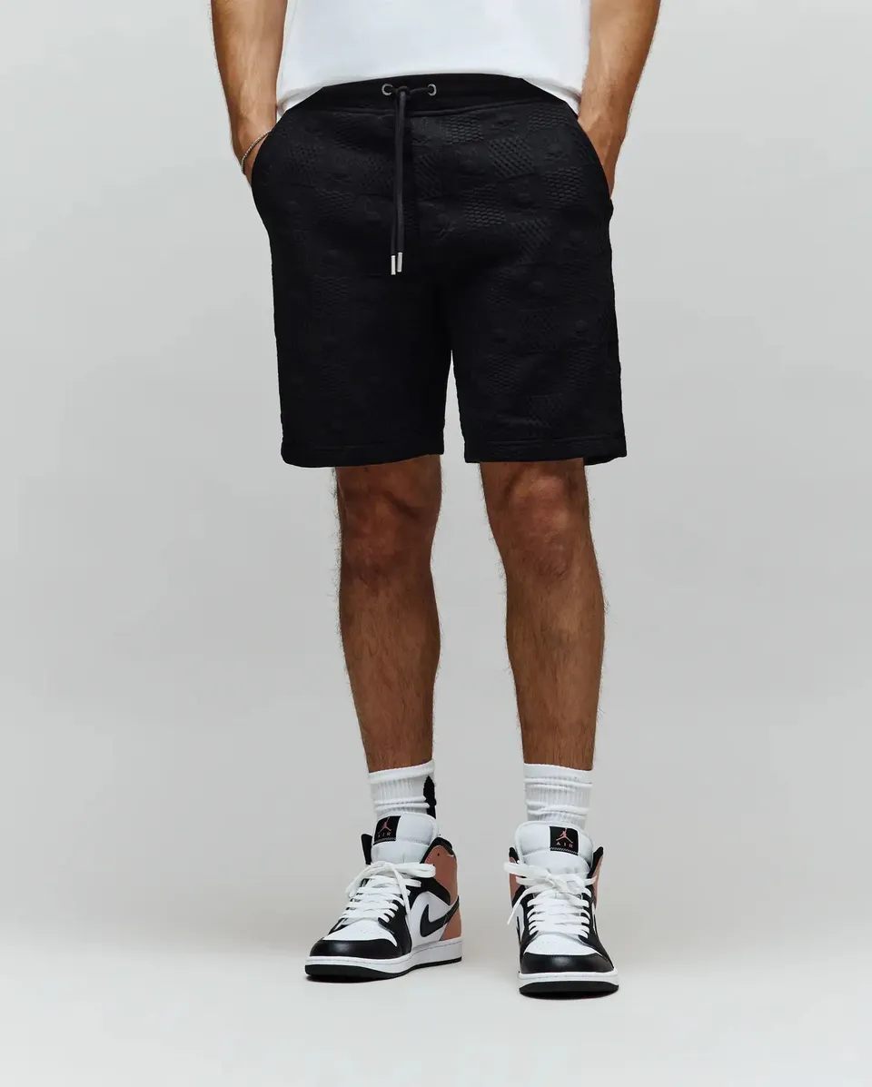 Psycho Bunny Men's Shorts MENS DUSTIN SWEATSHORT 8 MB0900052 bermuda neri jacquard