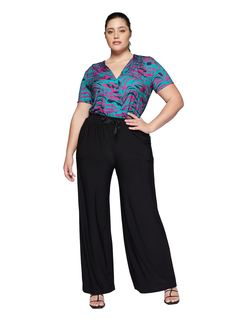 Fiorella Rubino Pantaloni pantaloni gamba larga in jersey S Plus
