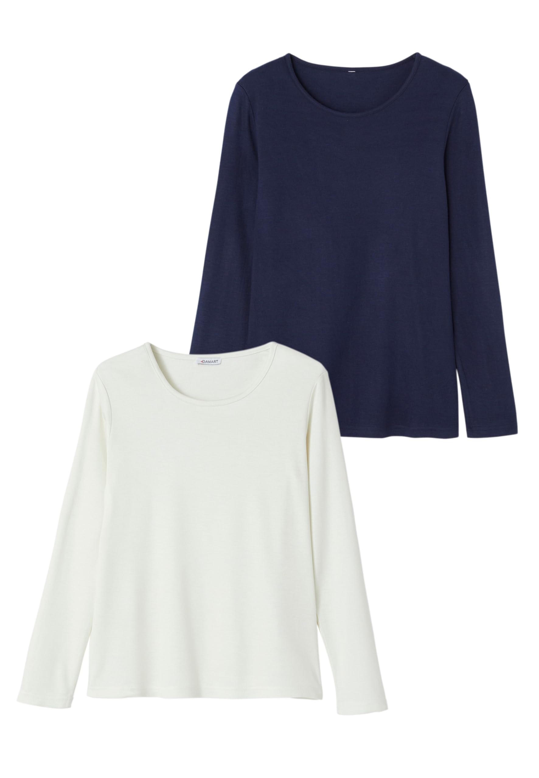 Damart Prêt-à-porter Set di 2 magliette donna blu navy ed écru 38-40