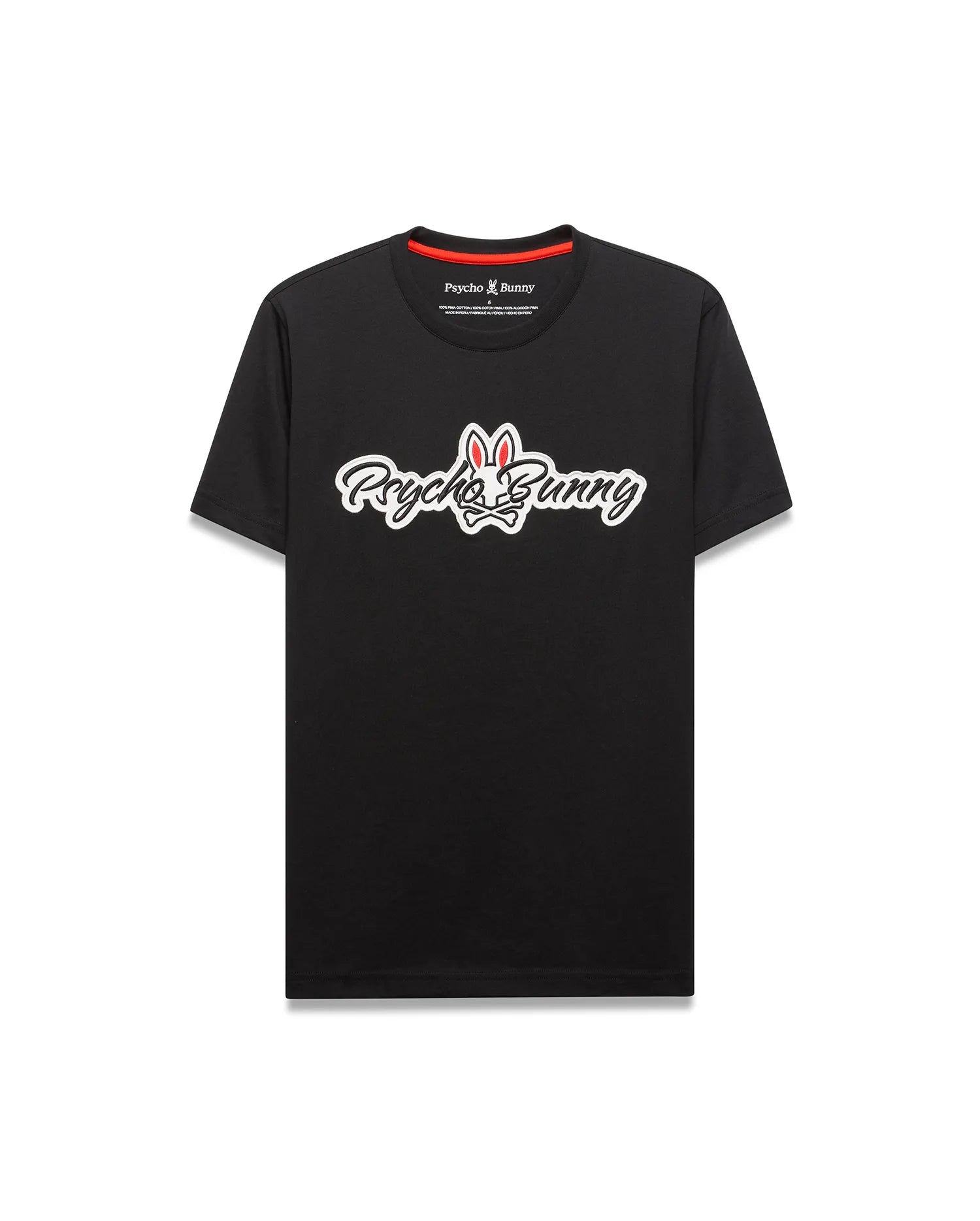 Psycho Bunny Men's Tees Jaydon Pima Cotton Logo Tee maglietta nera Pima