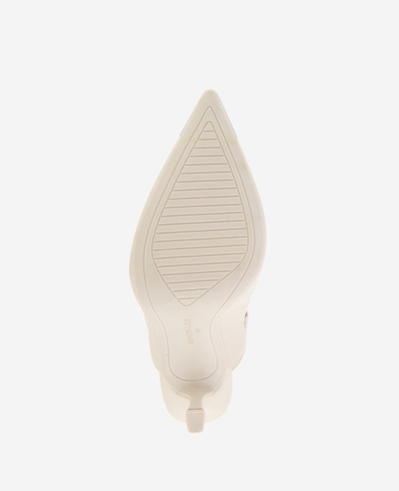 Kenneth Cole Reaction Shoes Romi T-Strap Leather Slingback Heel décolleté avorio