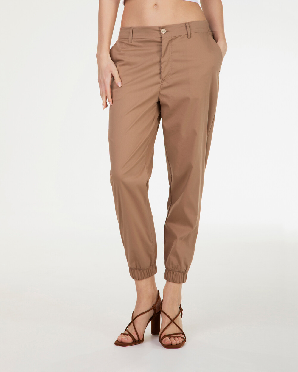 Markup Donna Jeans & Pantaloni Pantalone in popeline con elastici sul fondo
