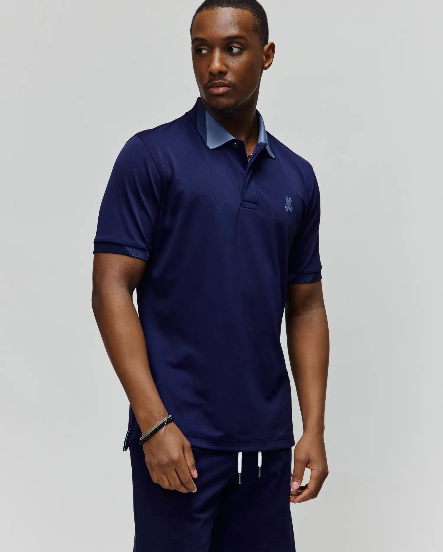 Psycho Bunny Men's Polos Onyx Sport Polo 402 Evening Blue elasticizzata