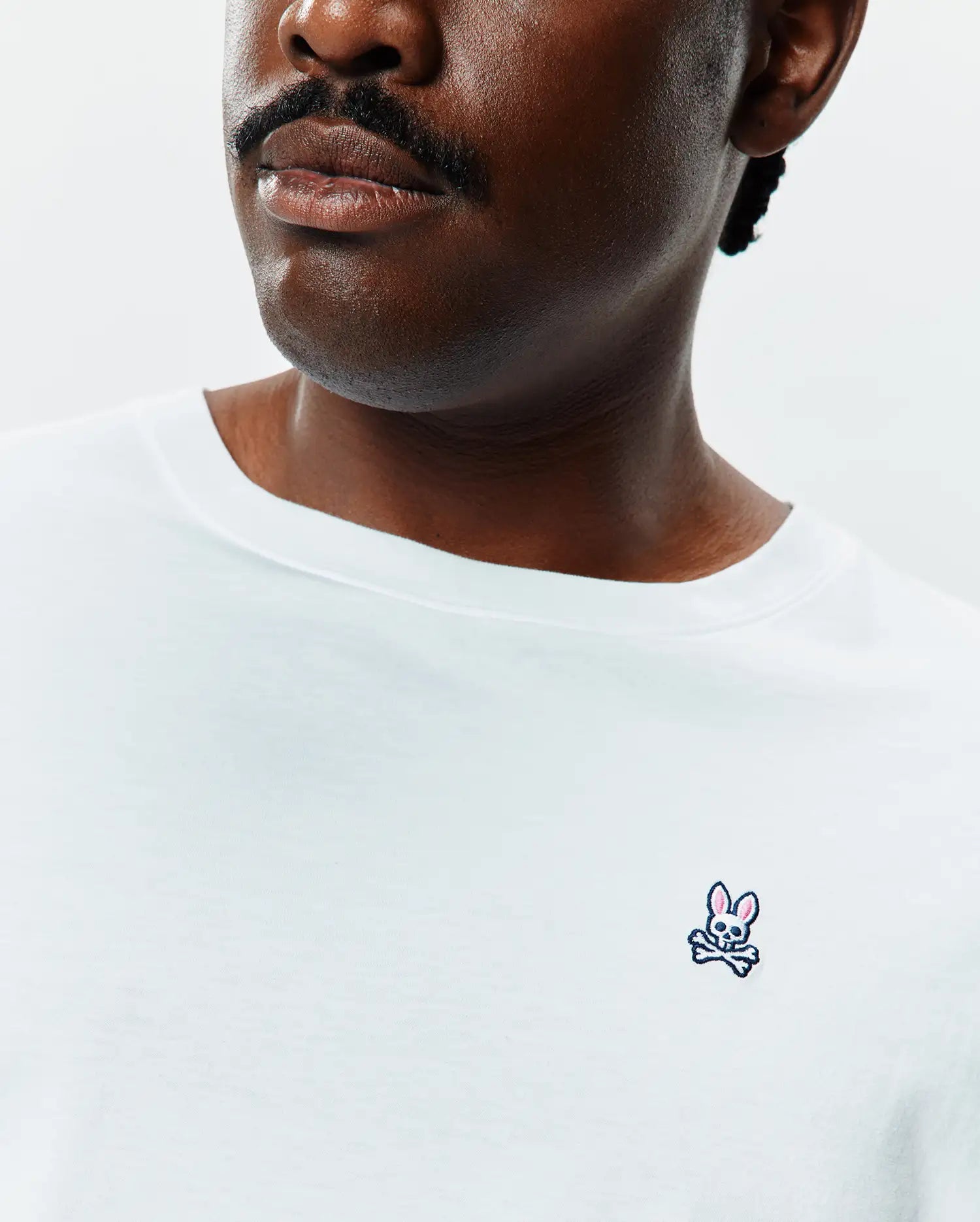 Psycho Bunny Big & Tall Classic Crew Neck Tee maglietta bianca uomo cotone Pima