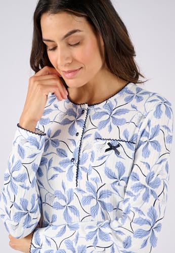 Damart Homewear Pigiama maglia a costine blu stampato XS