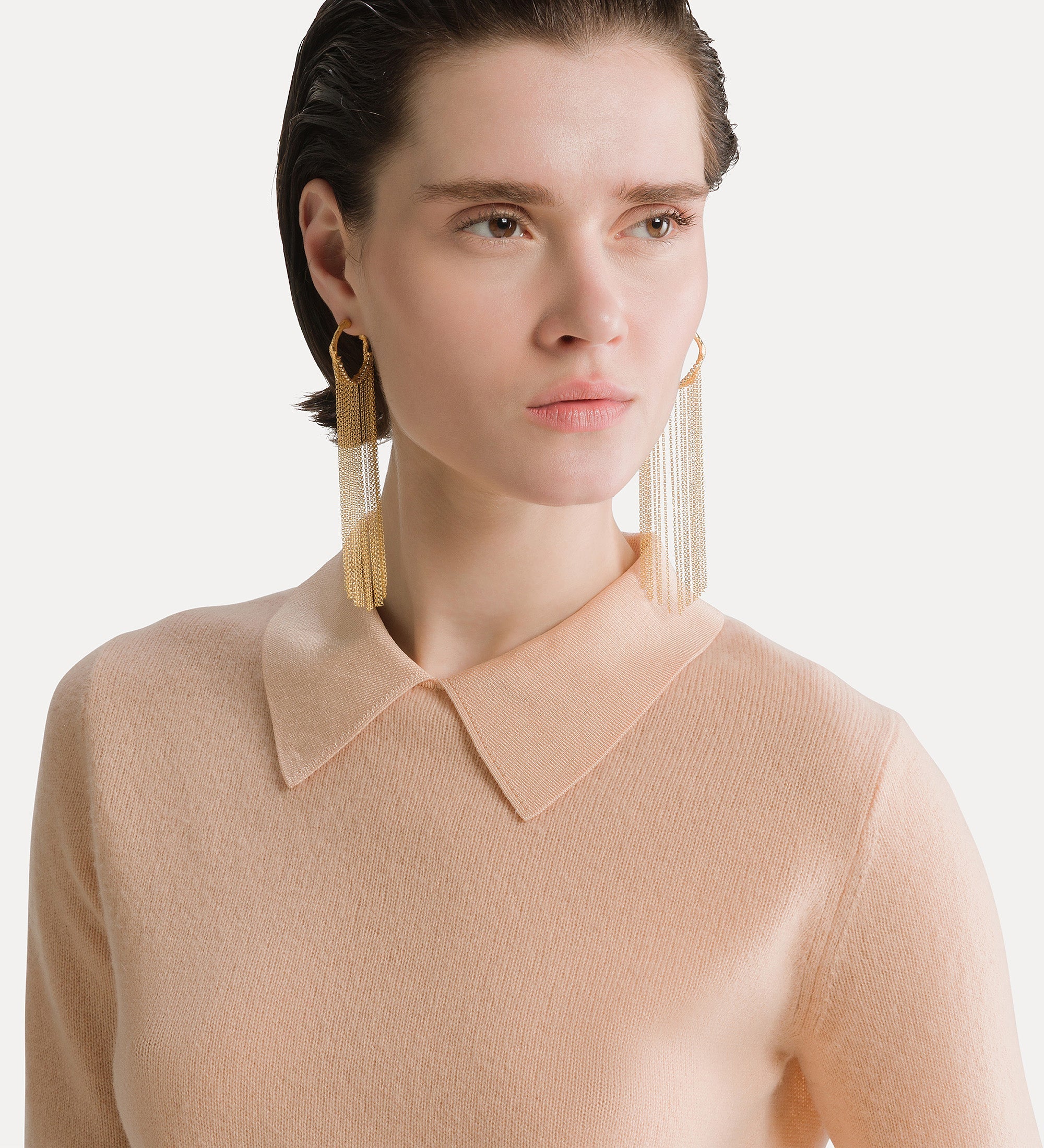 Forte polo a manica corta in lana e cashmere
