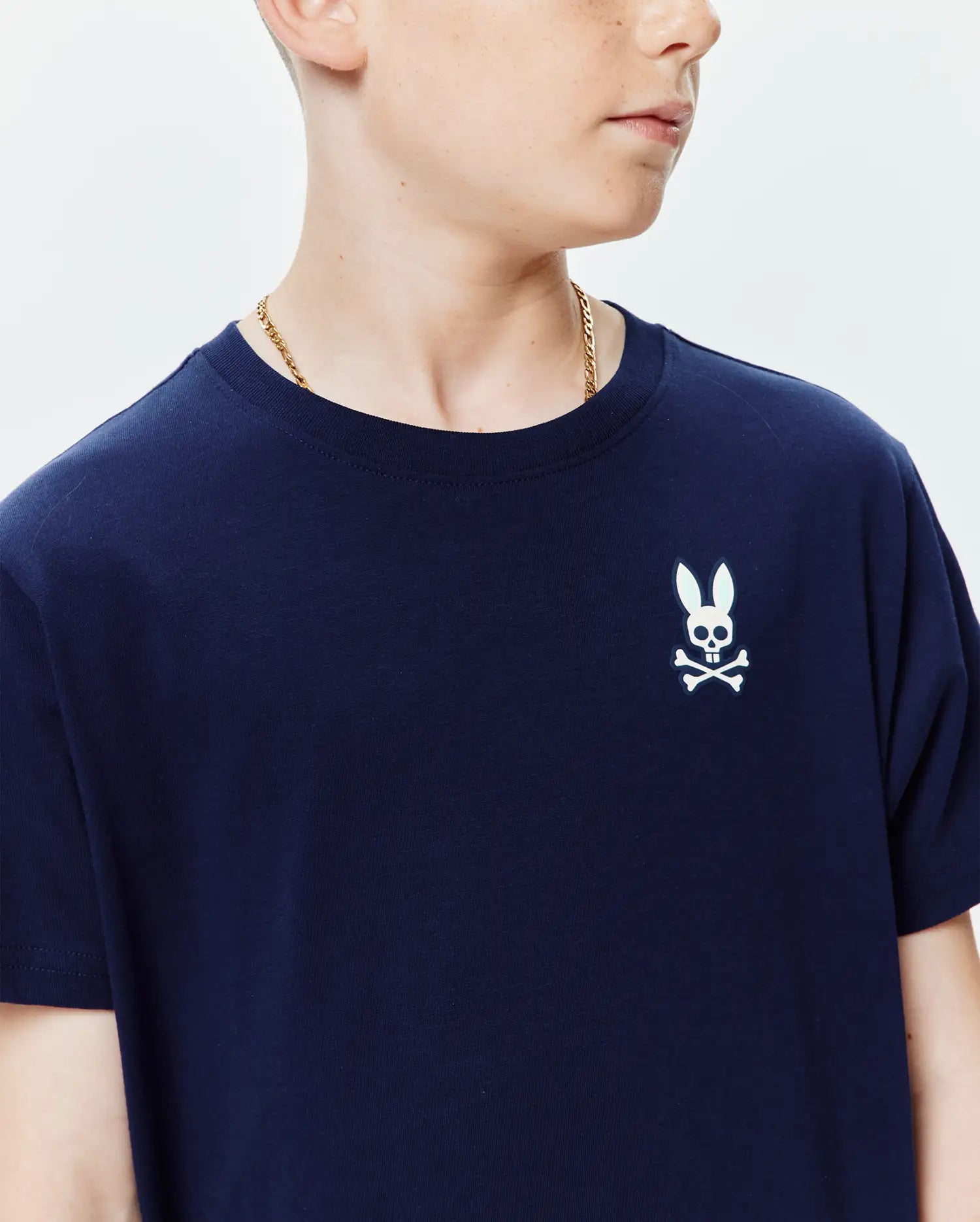 Psycho Bunny Kids Tees Frank maglietta blu in cotone Pima