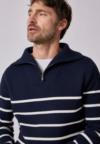 Damart Prêt-à-porter Maglione da uomo con zip a righe