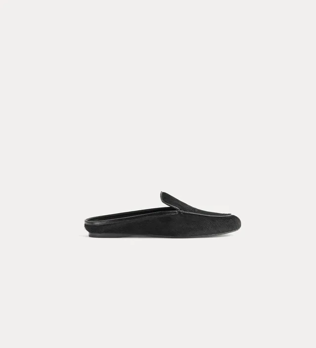 Forte scarpe sabot loafer in pony skin neri