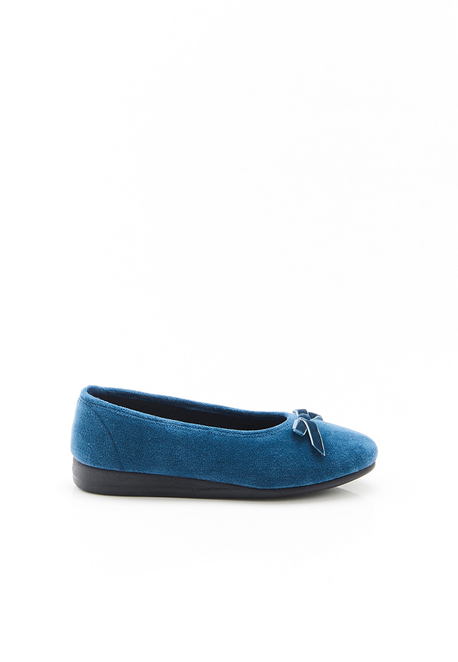Damart Calzature Pantofole effetto velluto blu marino 36