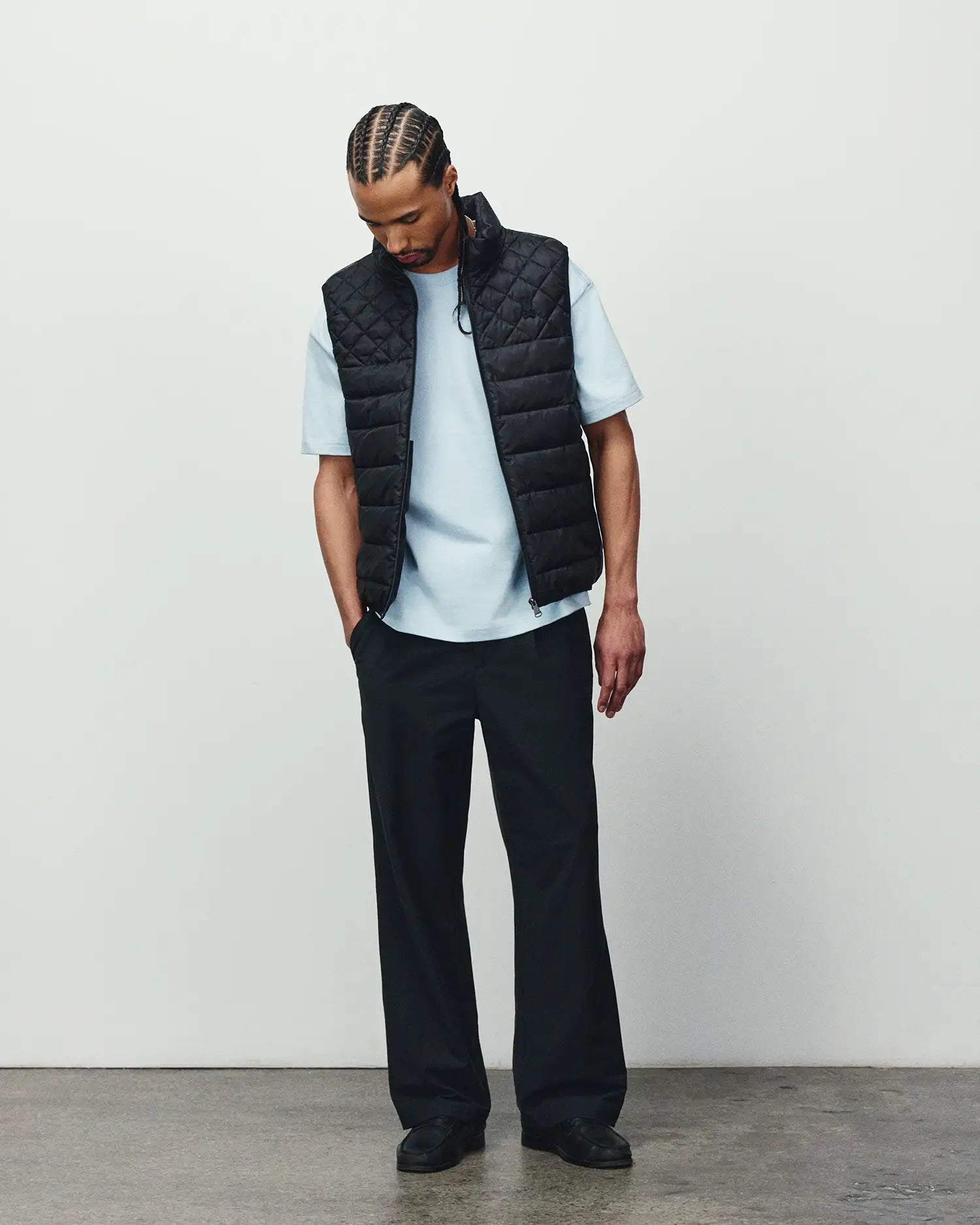 Psycho Bunny Jackets Emerik Quilted Puffer Vest gilet nero in nylon