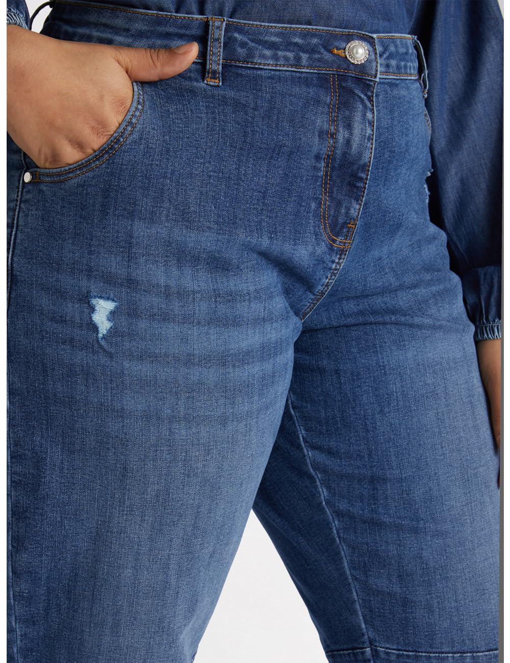 Fiorella Rubino Jeans Moon Fit jeans con micro strappi curvy