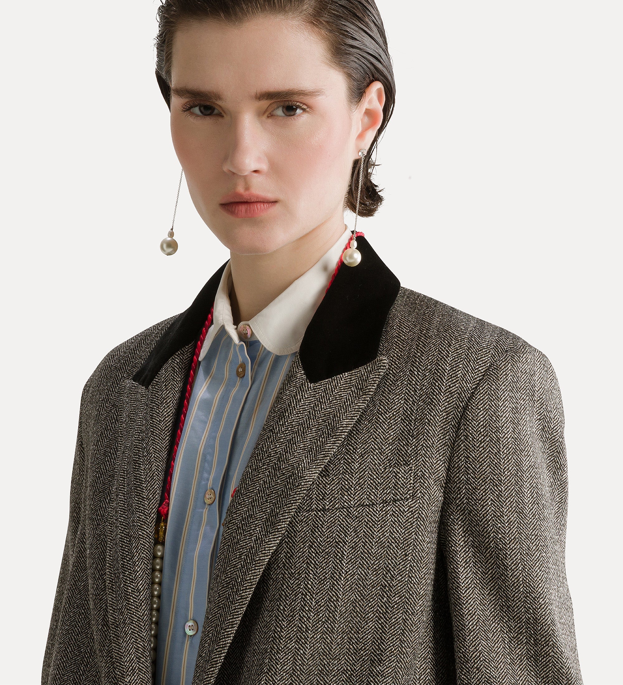 Forte giacche chevron jaspé blazer nero blazer morbido