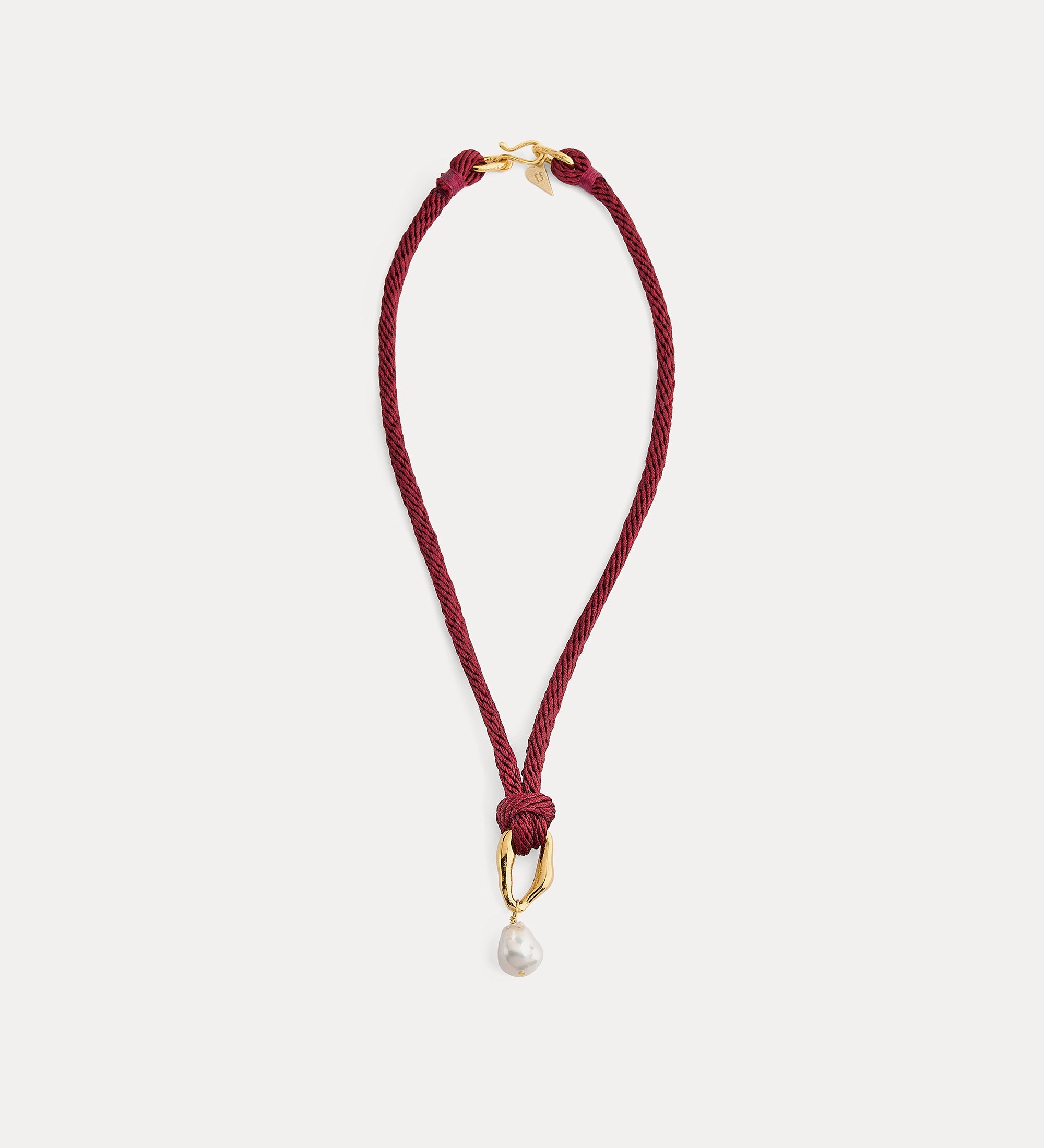 Forte gioielli collana corda con gioiello scultoreo e melograno perlato pomegranate