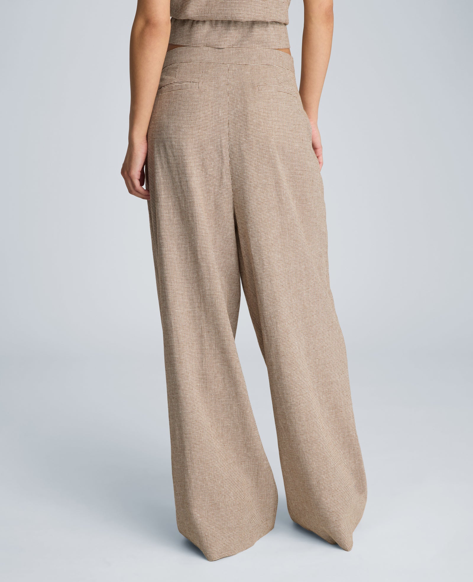 Kenneth Cole Reaction Clothing High Rise Fly Front Wide Leg Triple Pleat Pant fantasia bruna