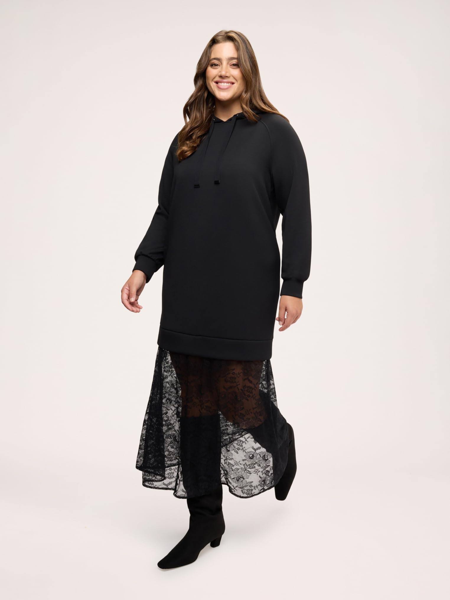 Fiorella Rubino Vestiti Vestito in felpa con gonna in pizzo M Plus