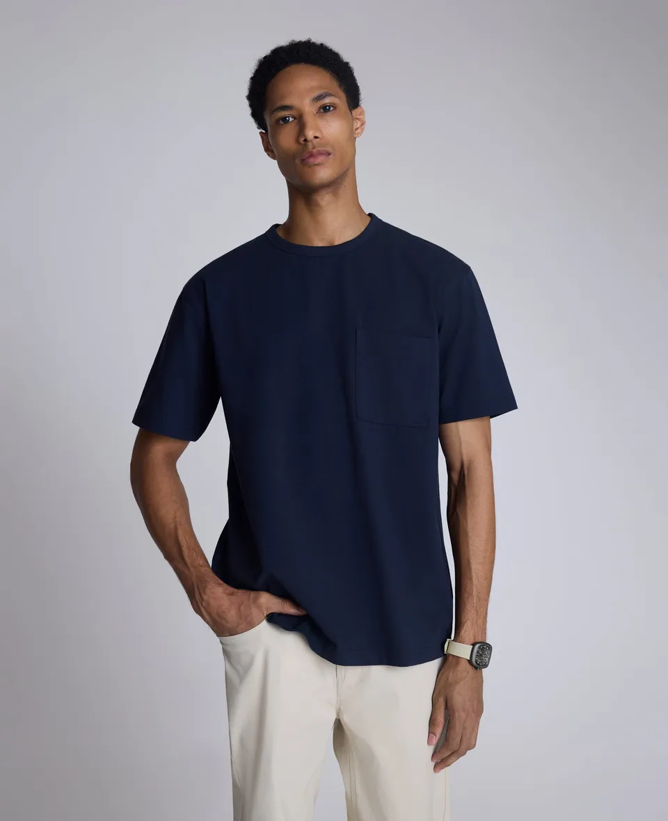 Kenneth Cole Reaction Clothing Oversized Tee T-shirt blu navy in cotone elasticizzato