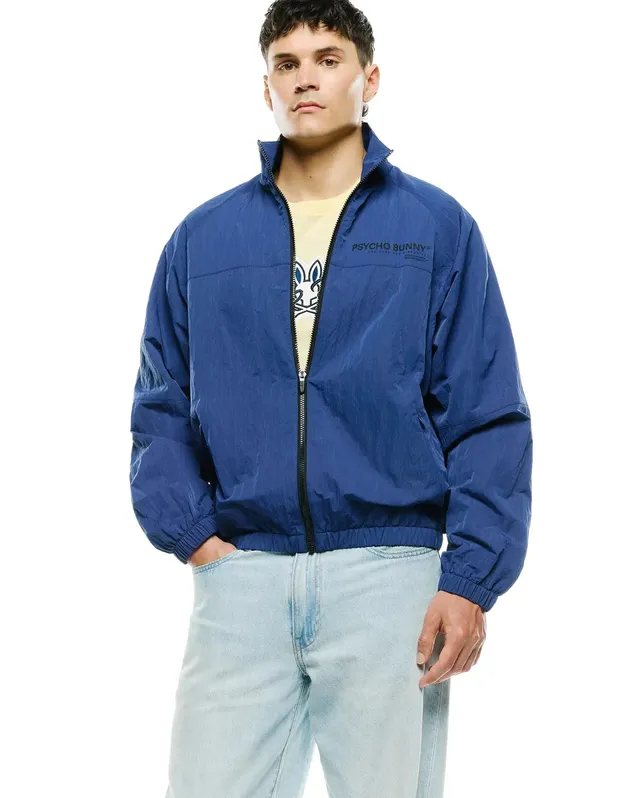 Psycho Bunny Jackets MEN'S ALDER NYLON JACKET MT0500243 giacca blu in nylon leggera