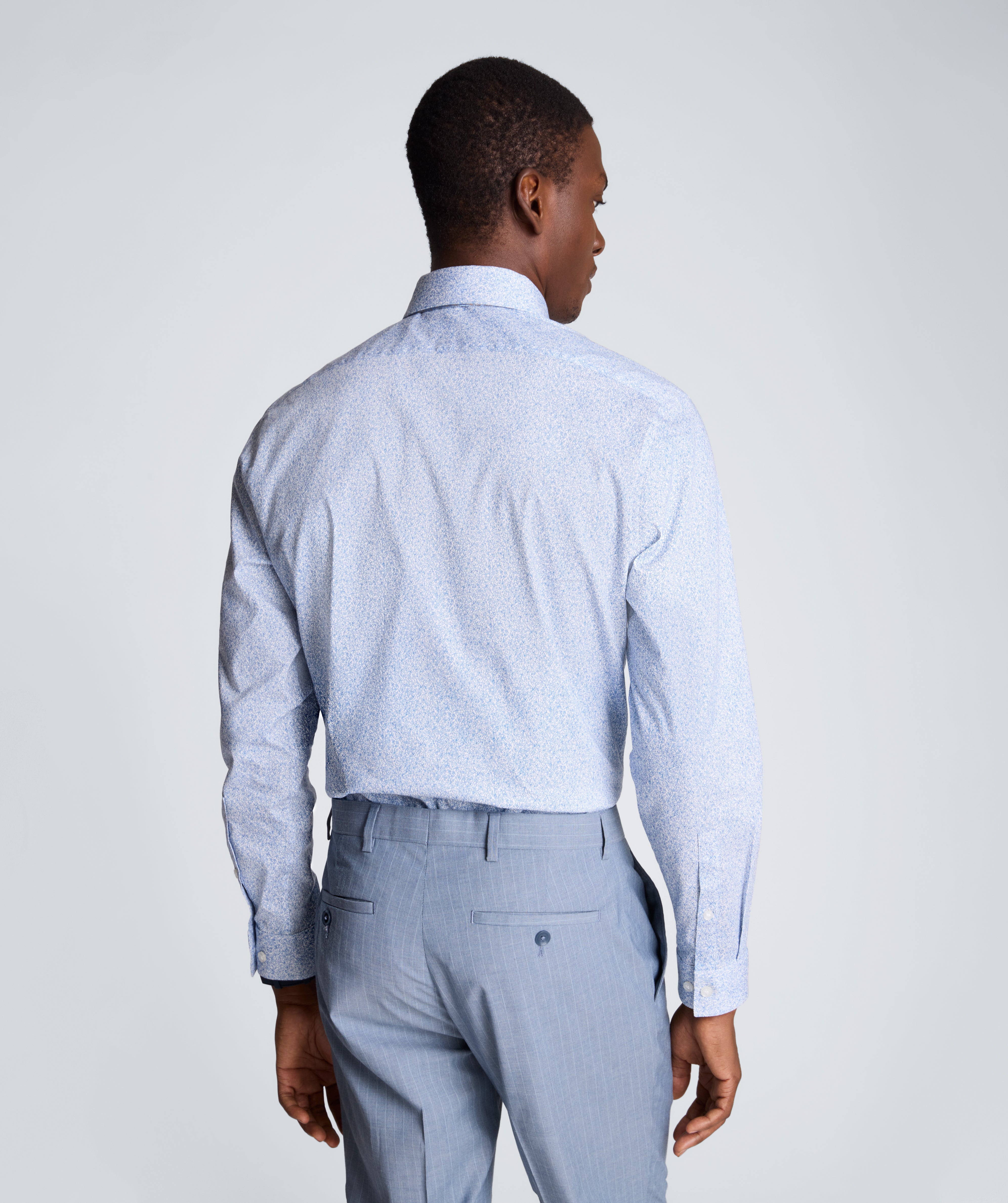 Kenneth Cole Reaction Clothing REACTION - Slim Fit Flex Stretch Dress Shirt camicia slim fit blu floreale