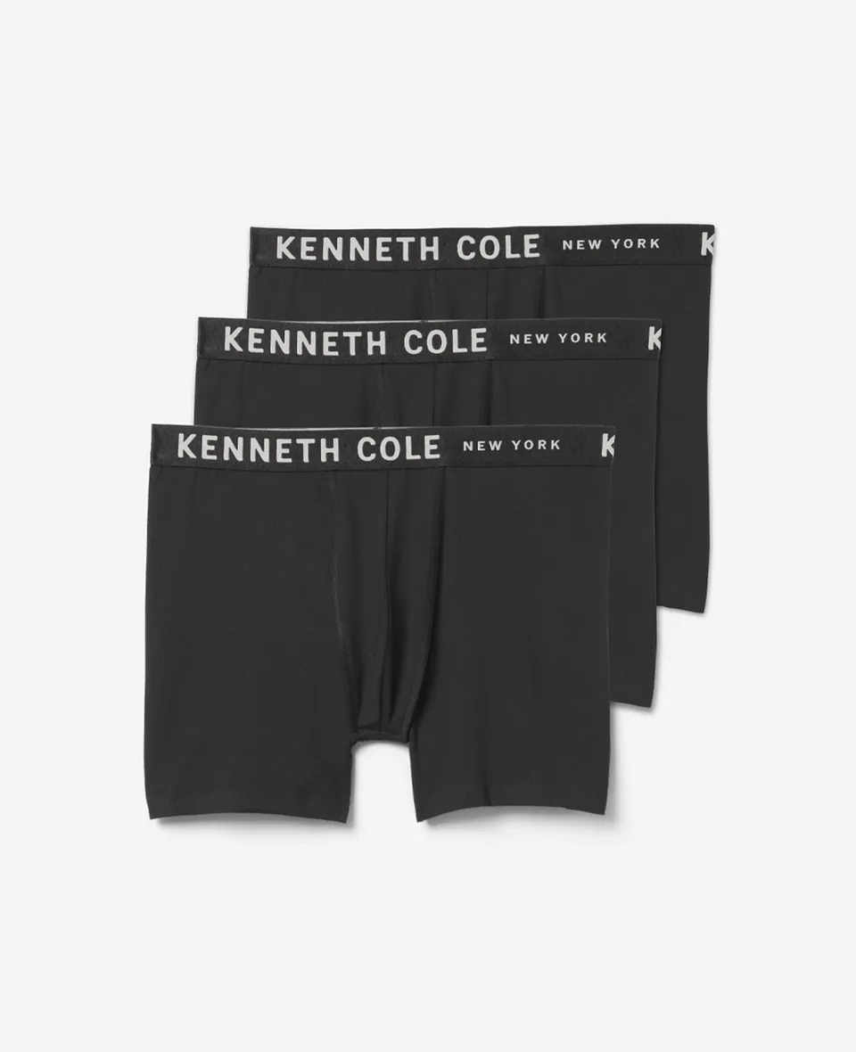 Kenneth Cole Reaction Clothing Micro Stretch Boxer Briefs boxer 3 pezzi neri in cotone stretch