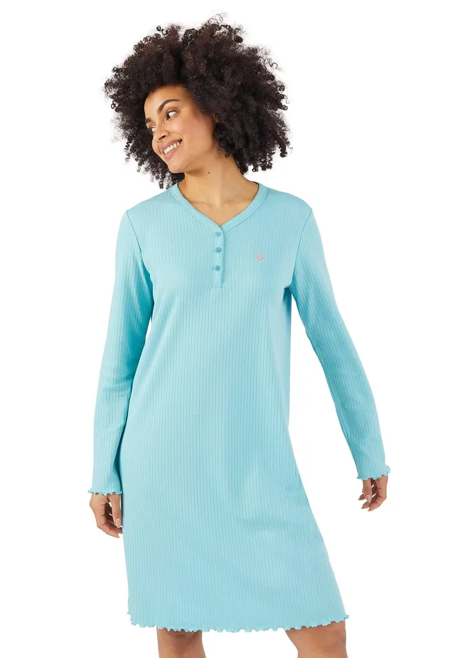 Damart Homewear Camicia da Notte Donna XL Verde Turchese calda