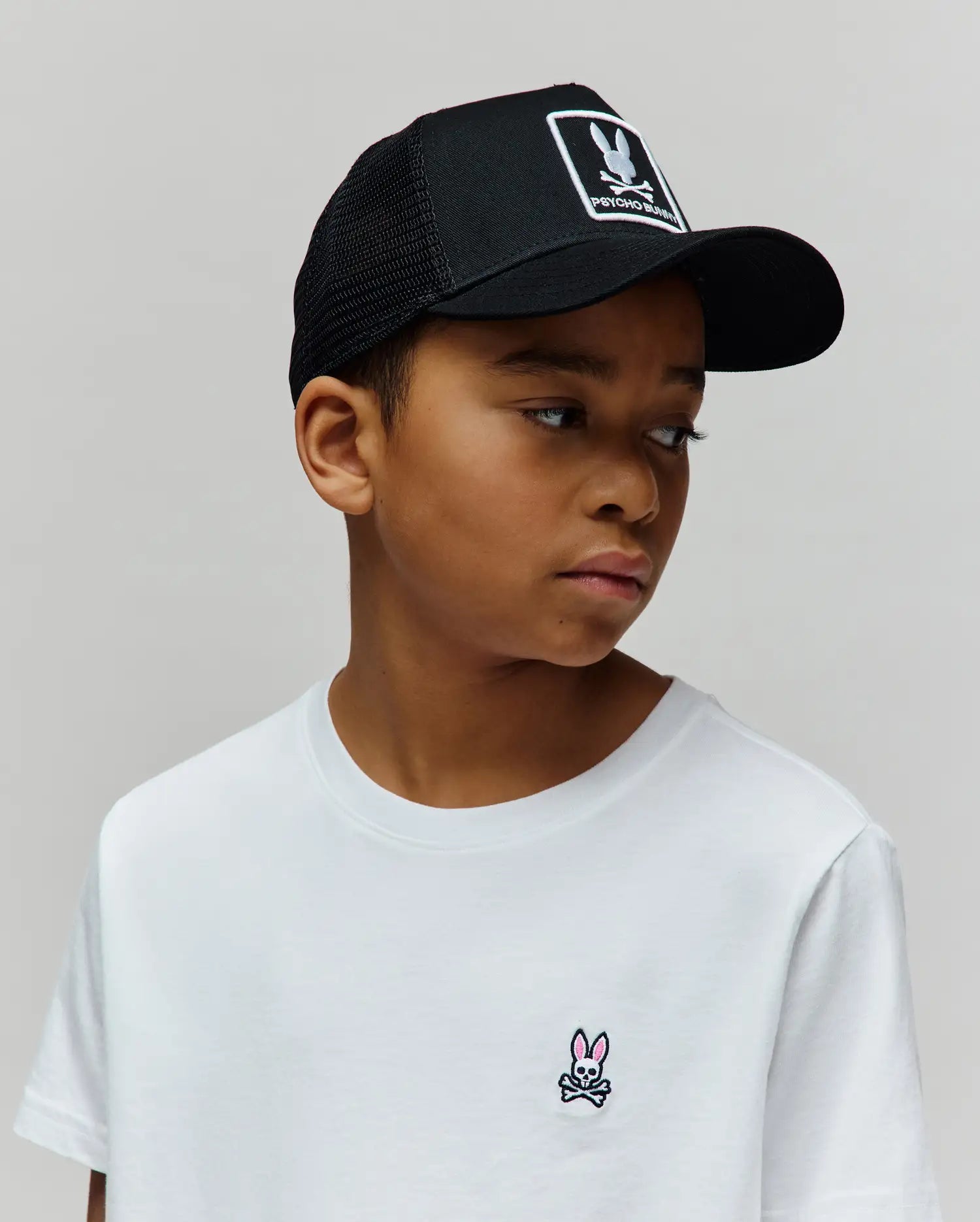 Psycho Bunny Kids Accessories Adamo cappellino trucker nero