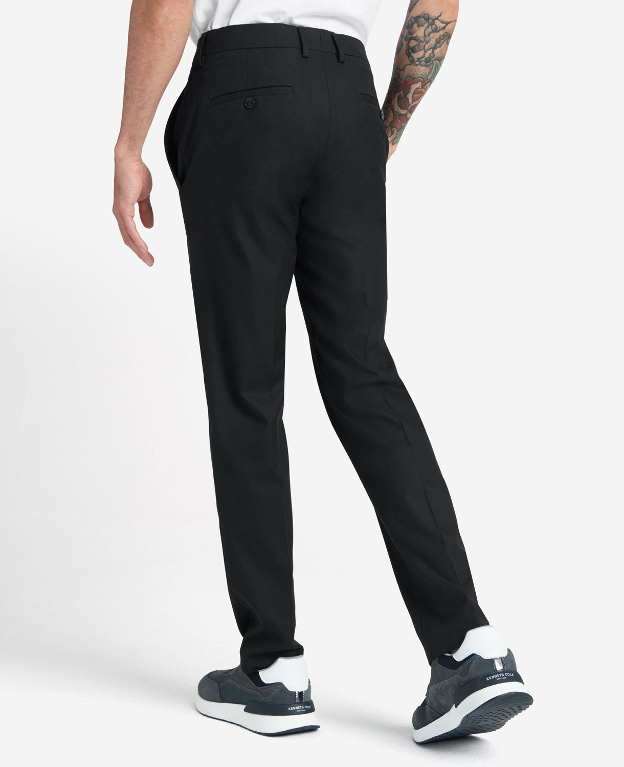 Kenneth Cole Reaction Clothing Slim-Fit Stretch Twill Dress Pant pantaloni neri
