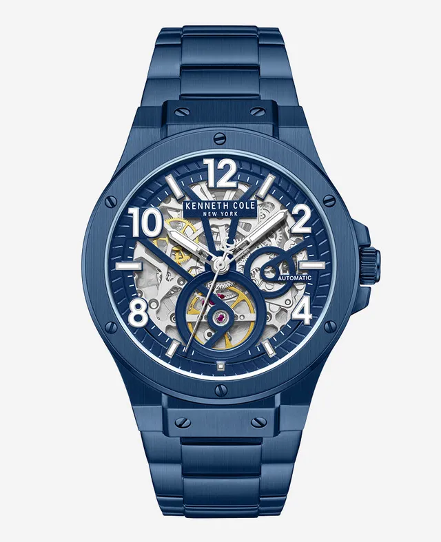 Kenneth Cole Reaction Watches Skeleton Automatic orologio blu automatico