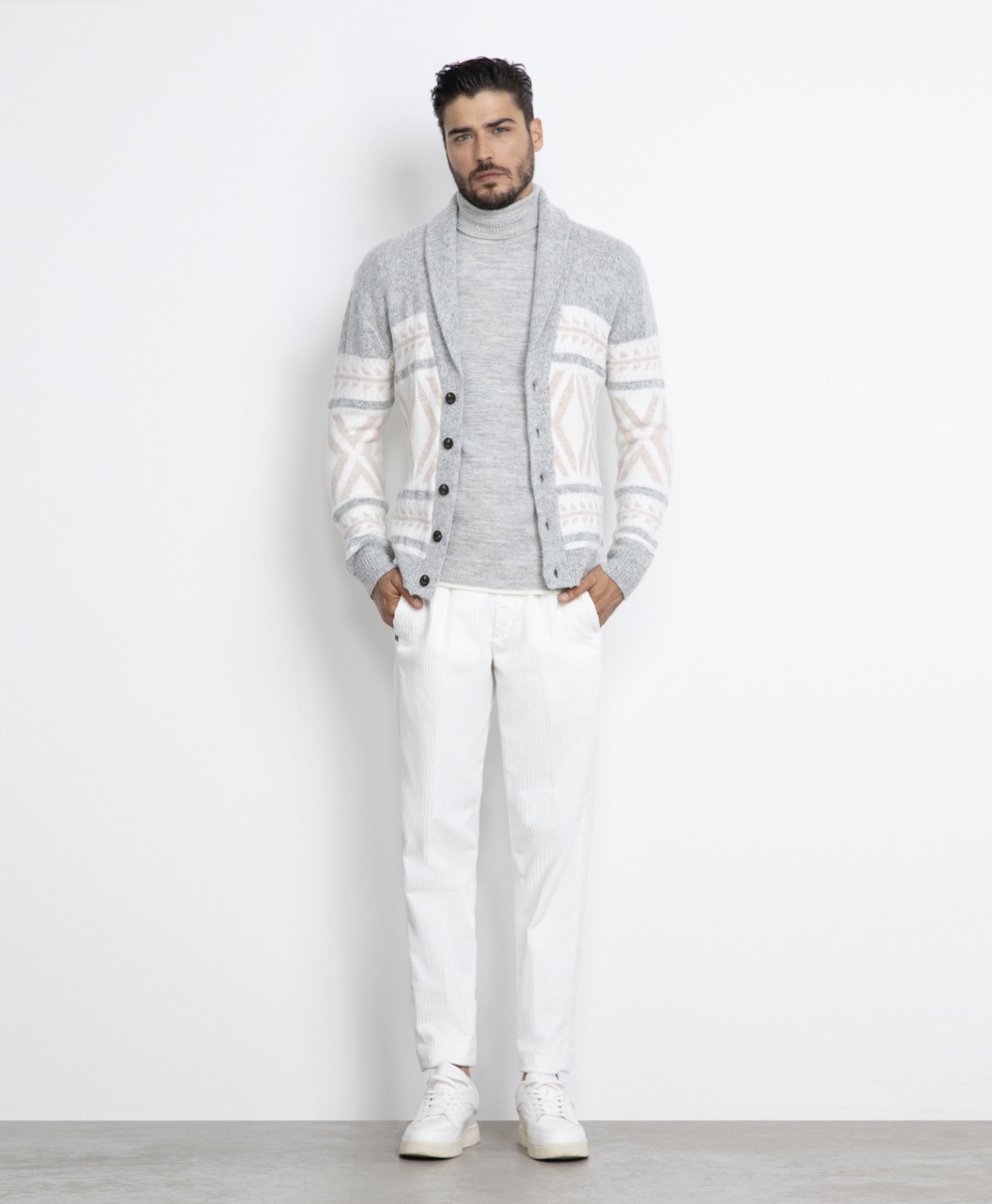 Markup Uomo Maglieria Cardigan sciallato disegno scandinavo uomo