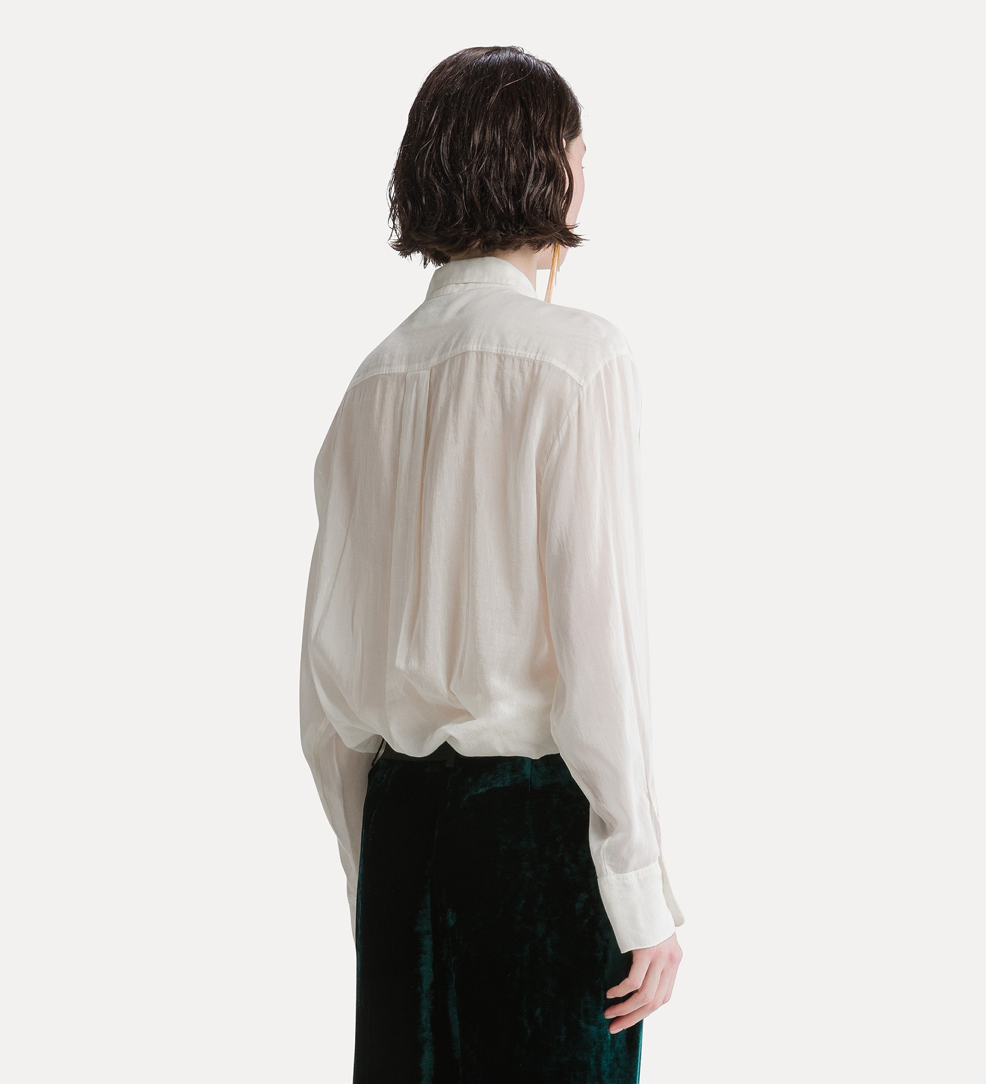 Forte camicie camicia smoking in voile bianca