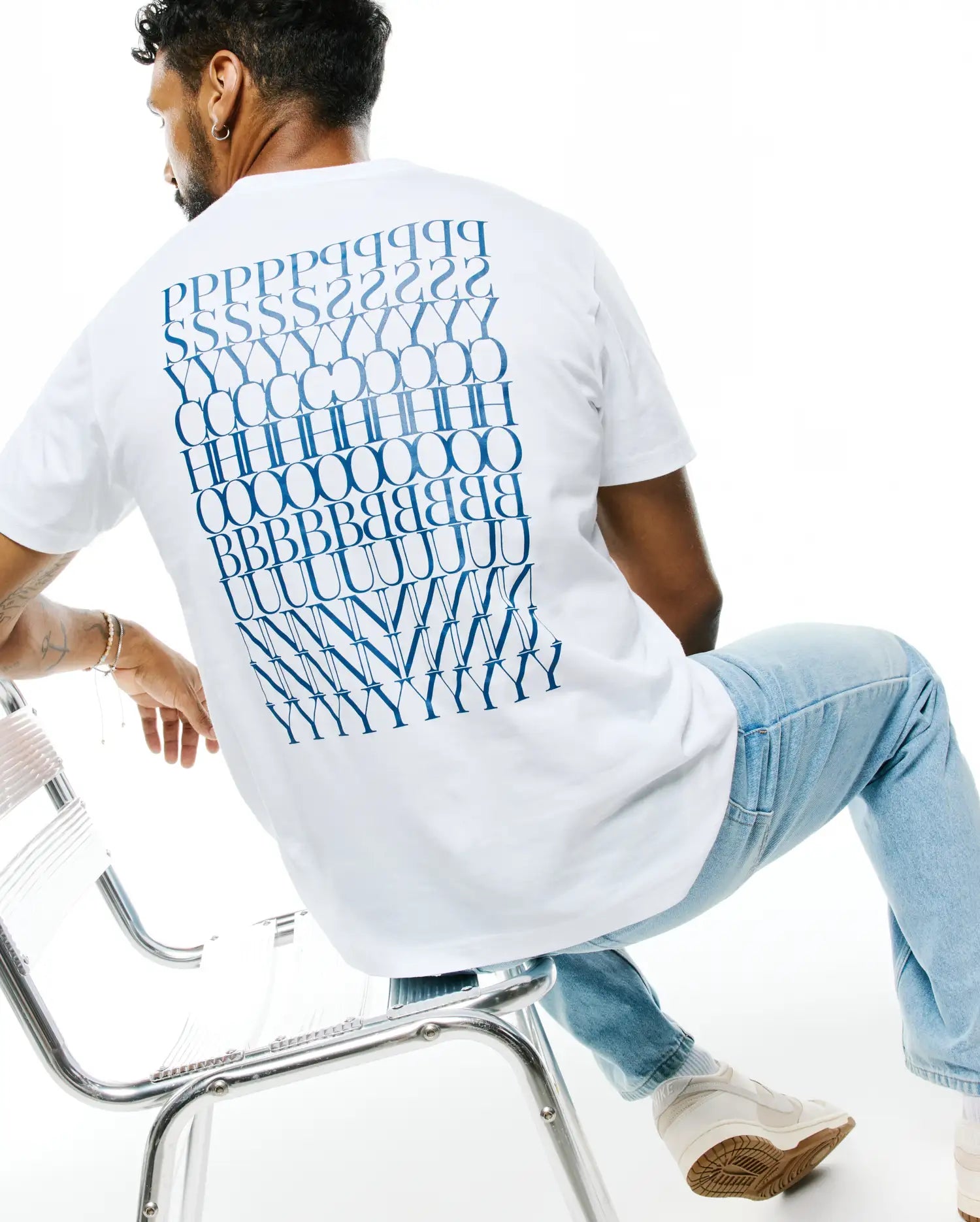 Psycho Bunny Men's Tees Mens Piers Pima Cotton Back Graphic Tee MT0200366 maglietta bianca