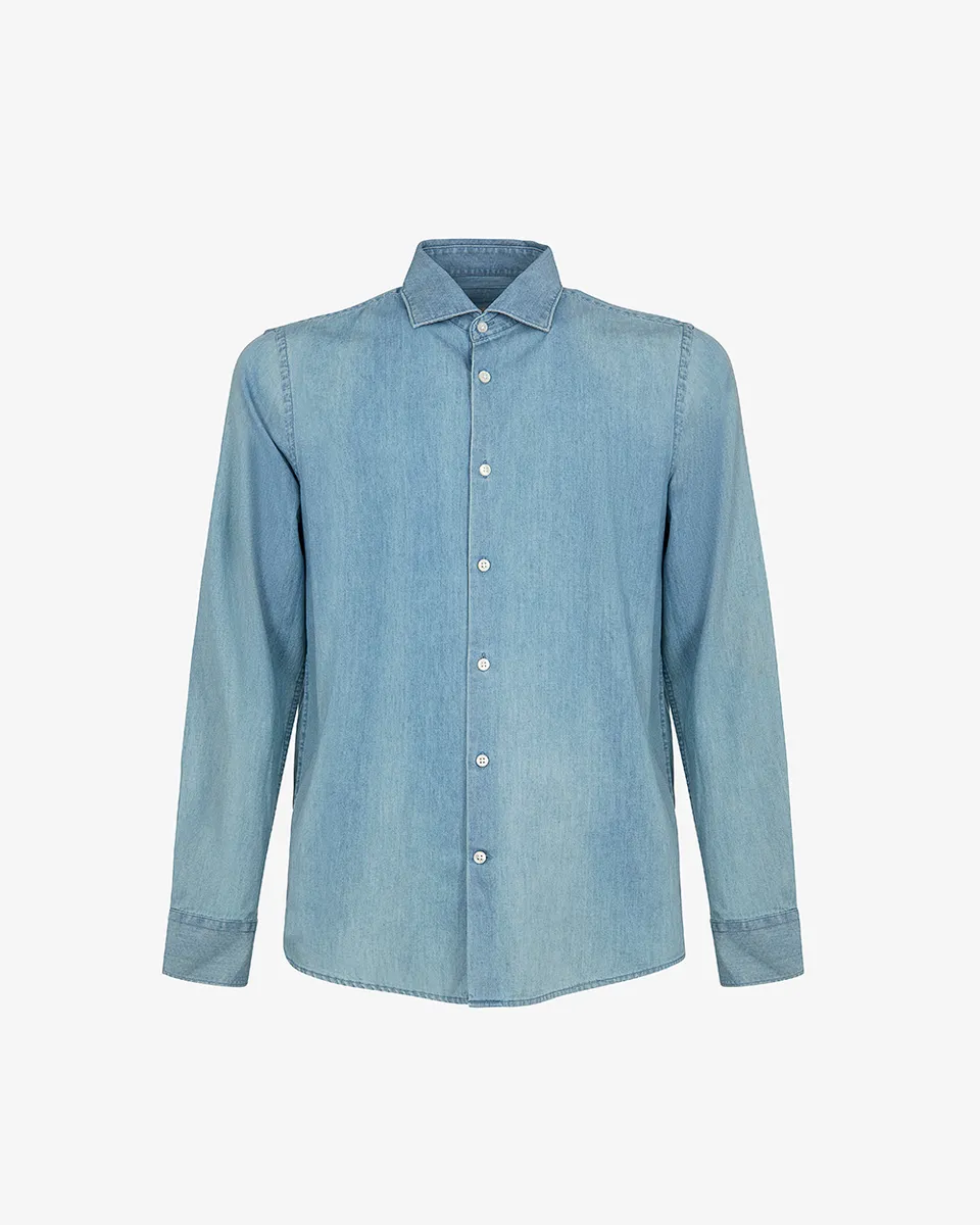 Markup Uomo Camicie Camicia manica lunga collo francese denim light