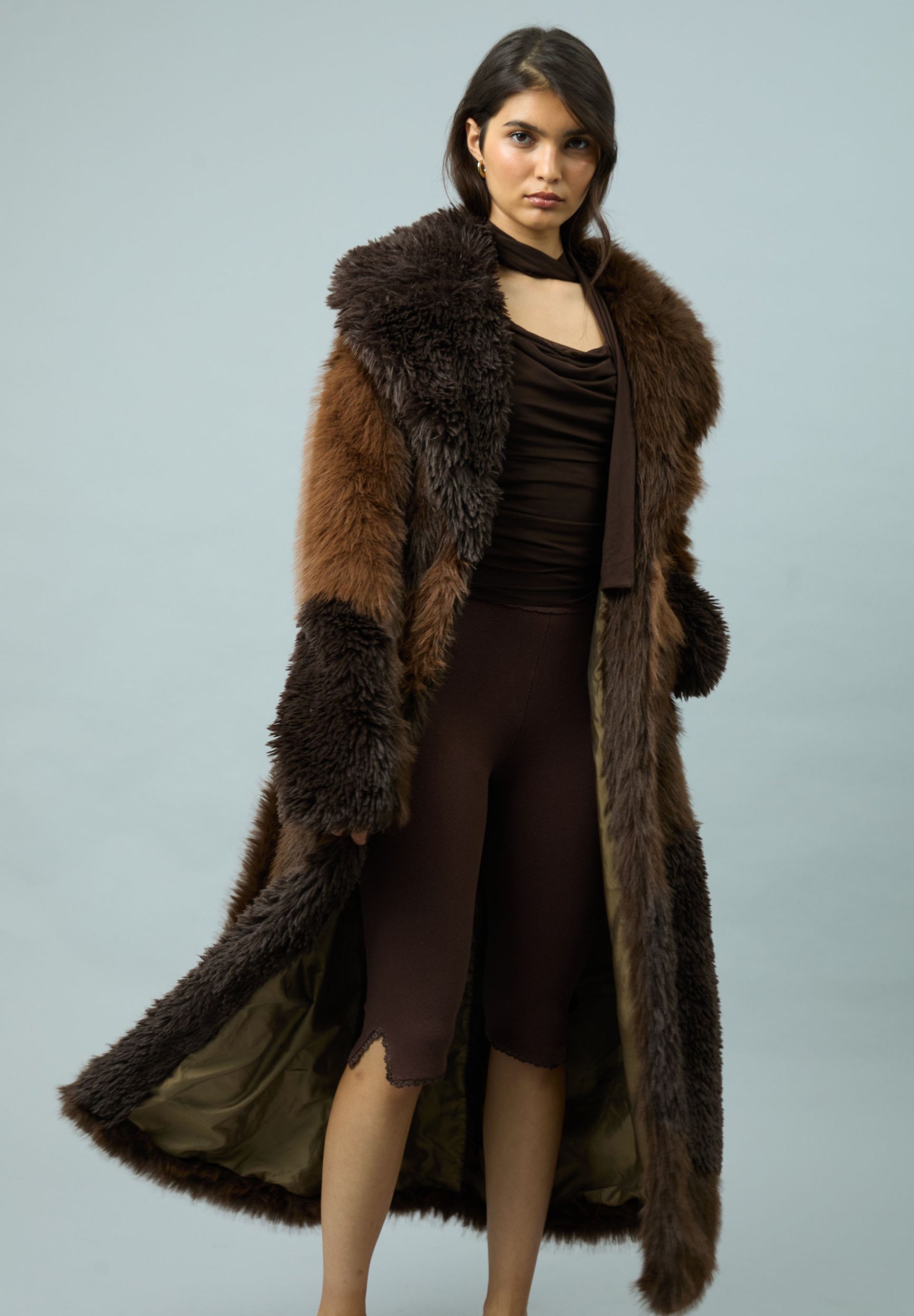 House Of Sunny Women's Jackets HUSTLE FUR PATCHWORK COAT cappotto taglie UK 6-18 pelliccia sintetica