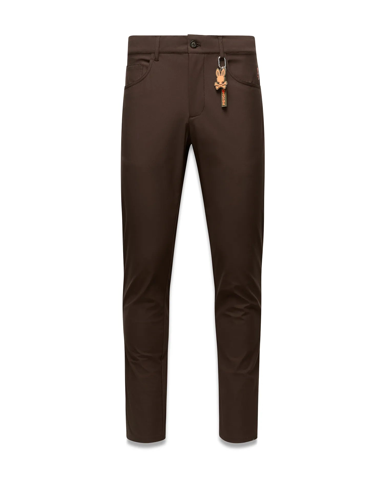 Psycho Bunny Men's Pants Maverick 10K Slim Fit Pant pantaloni marroni elasticizzati