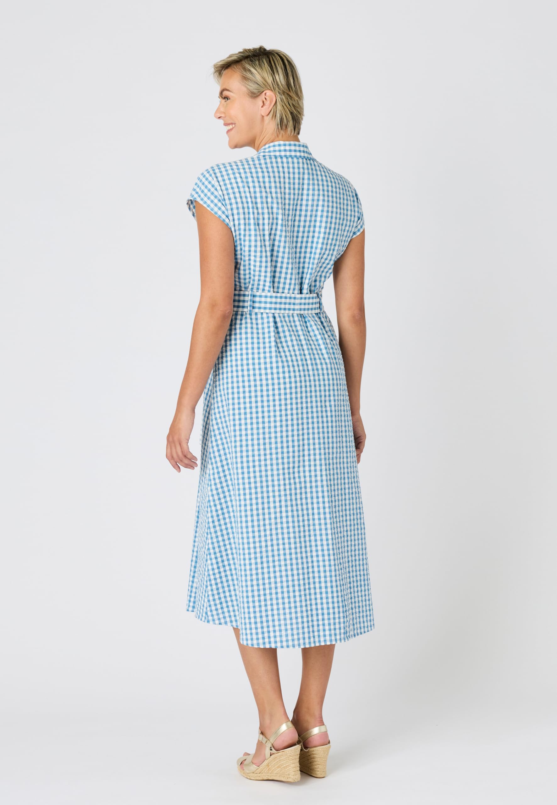 Damart Prêt-à-porter Vestito-Camicia in cotone goffrato