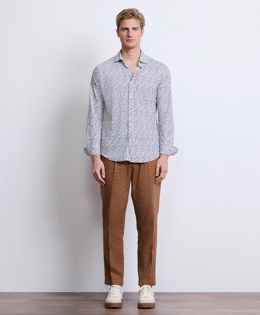 Markup Uomo Camicie Camicia no iron stampato collo italiano