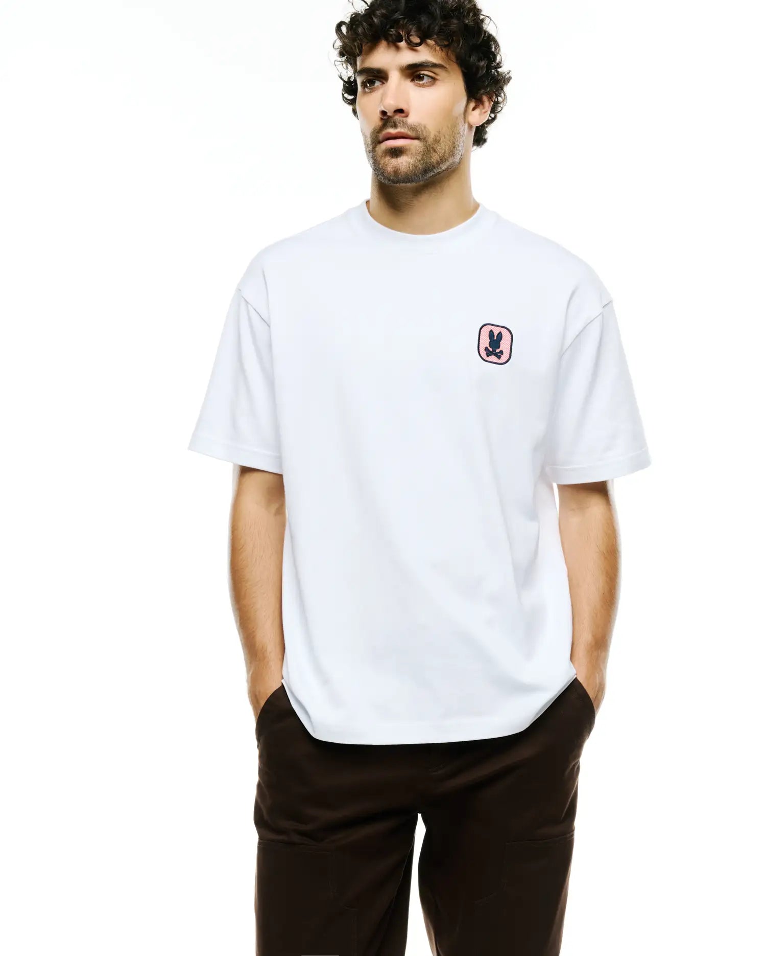 Psycho Bunny Men's Tees Samson Oversized Bunny Tee t-shirt bianca