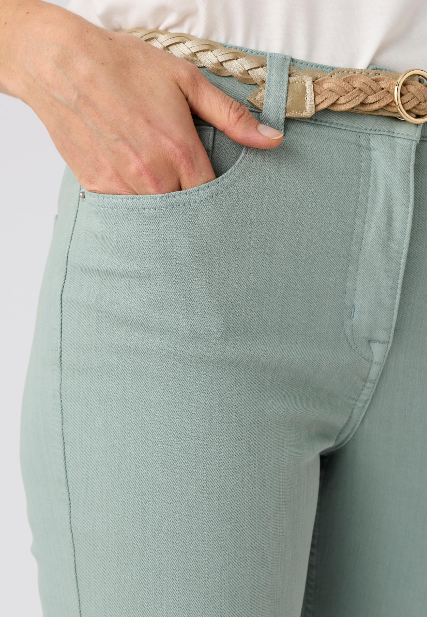 Damart Prêt-à-porter Giovanni Dritto pantaloni 7/8 bianco elasticizzati