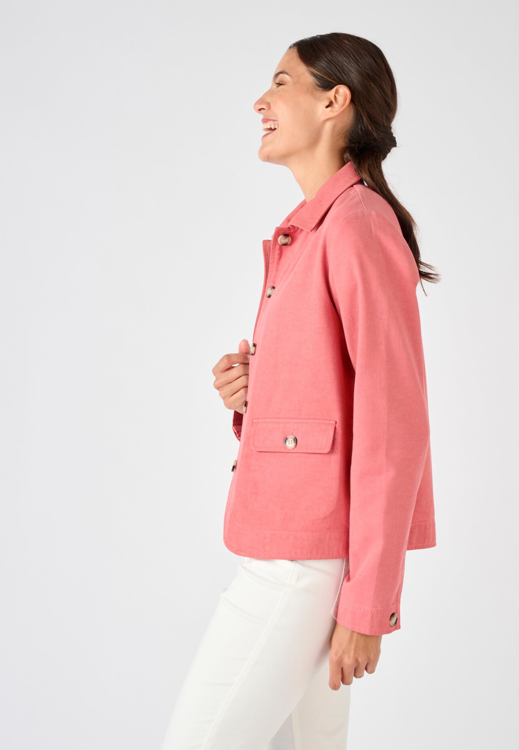 Damart Prêt-à-porter giacca donna rosa antico 56 in lyocell e cotone