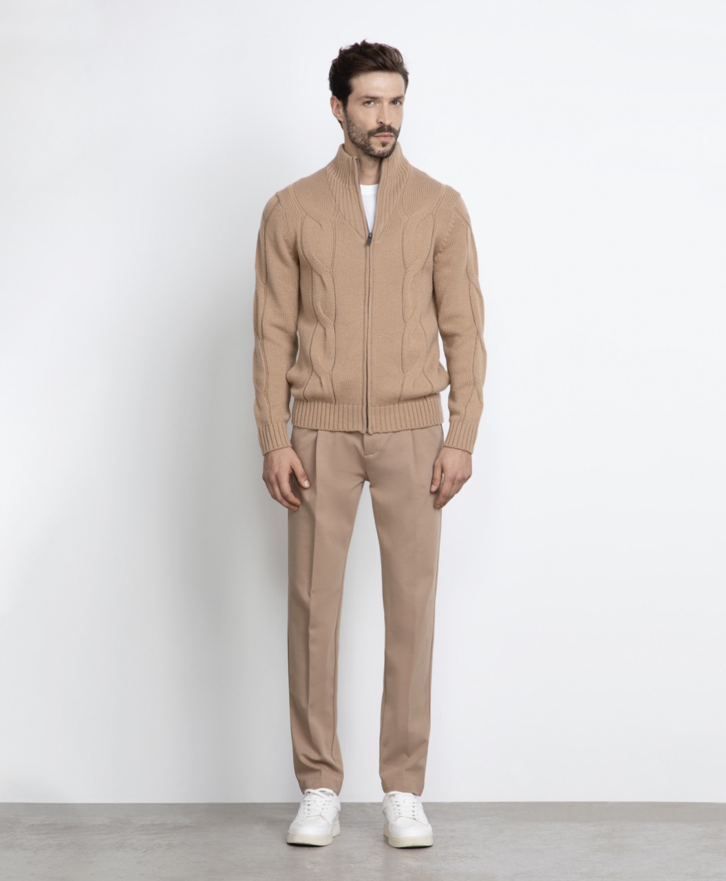 Markup Uomo Maglieria Lupetto apertura zip con trecce