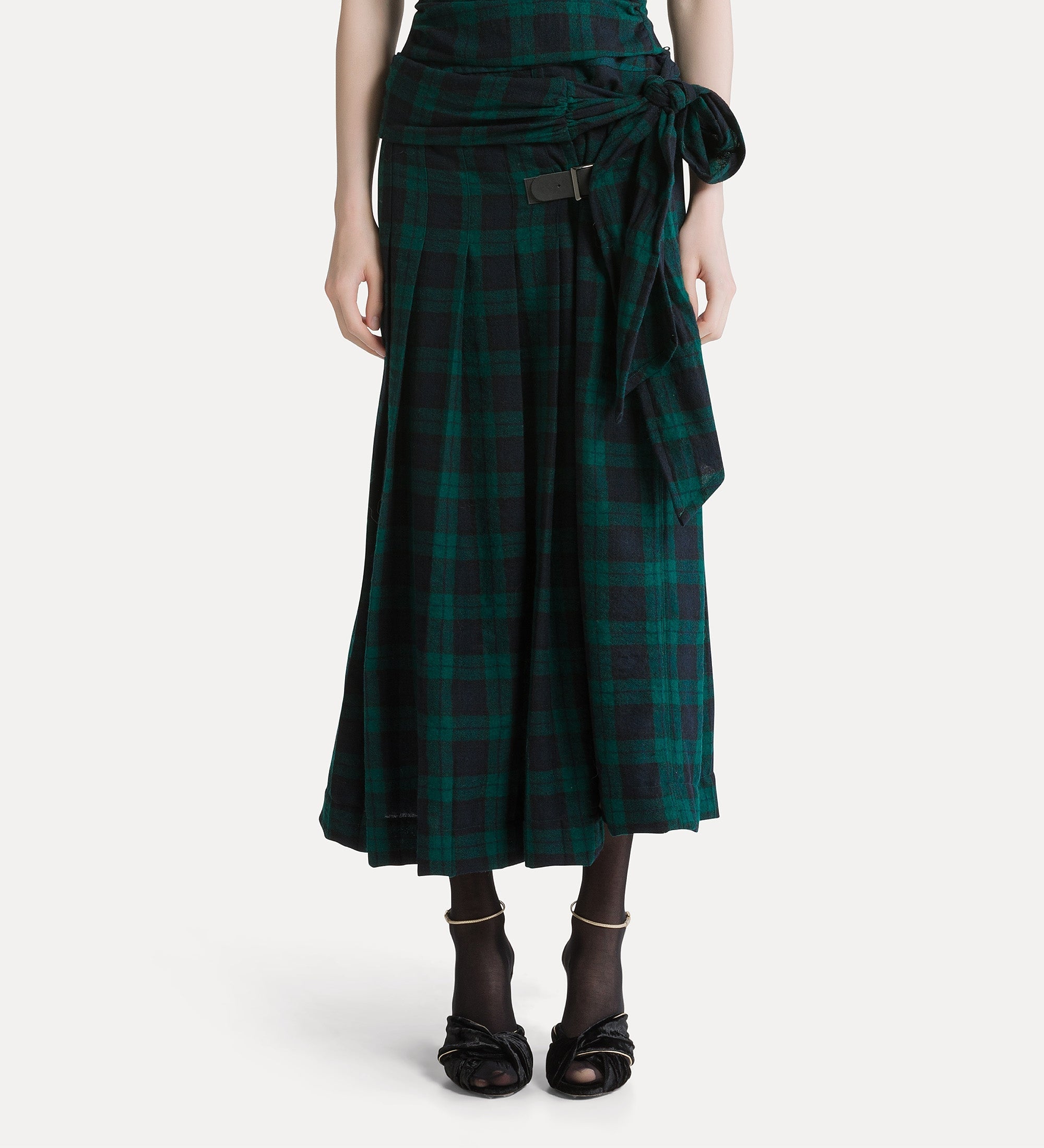 Forte gonne kilt Woods in lana vergine tartan verde