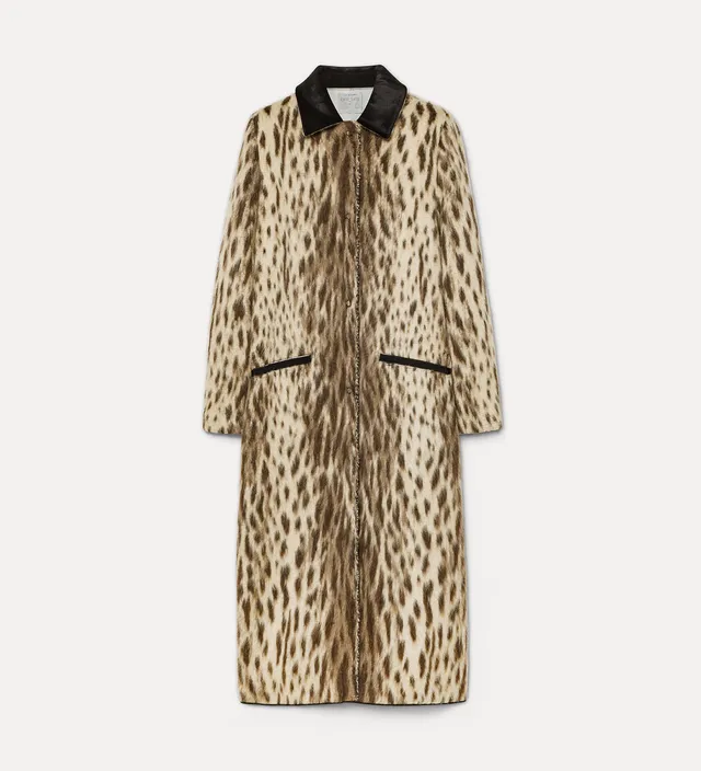 Forte capispalla e kimono Cappotto Royal Leopard giallo oro