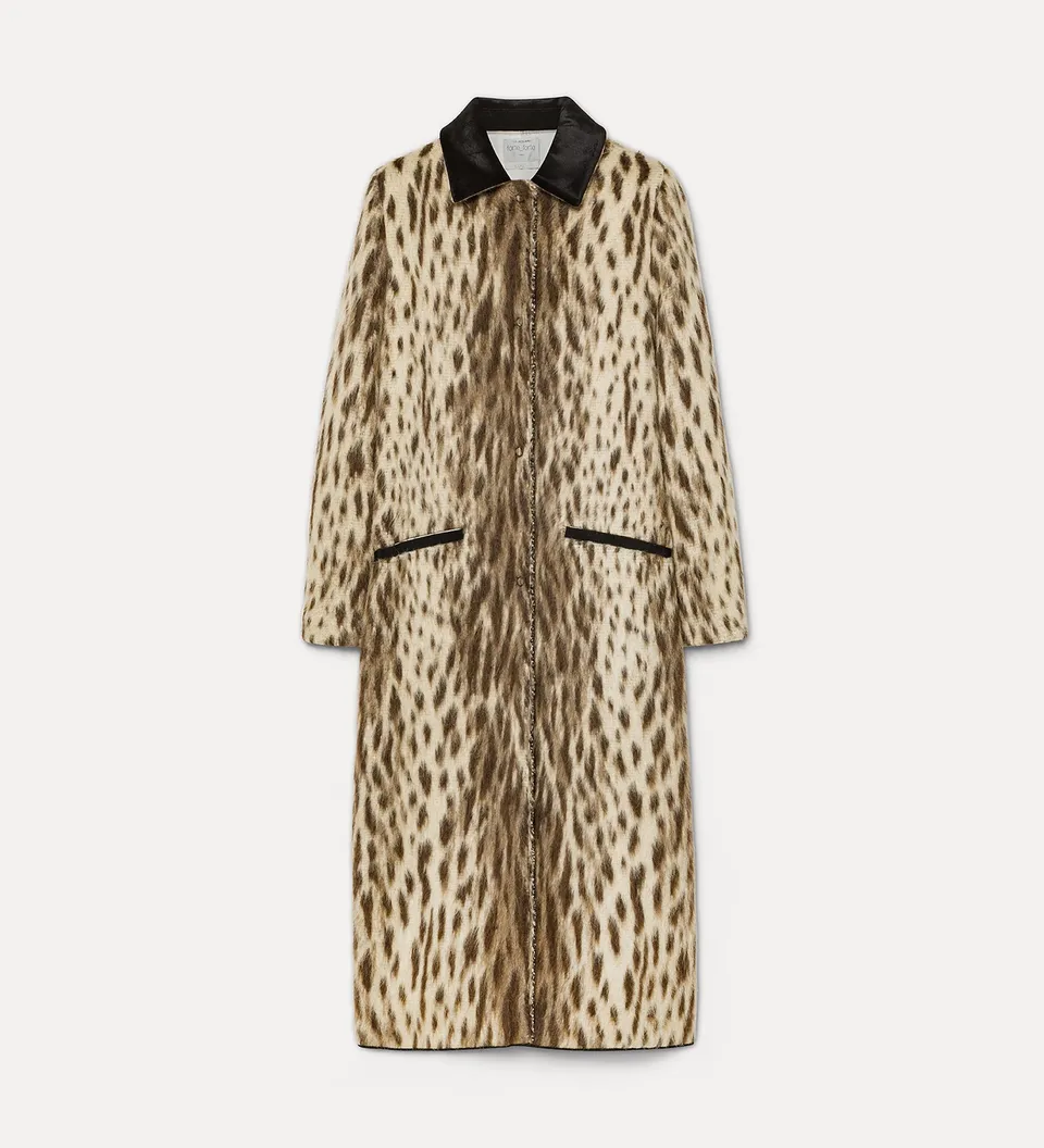 Forte capispalla e kimono Cappotto Royal Leopard giallo oro