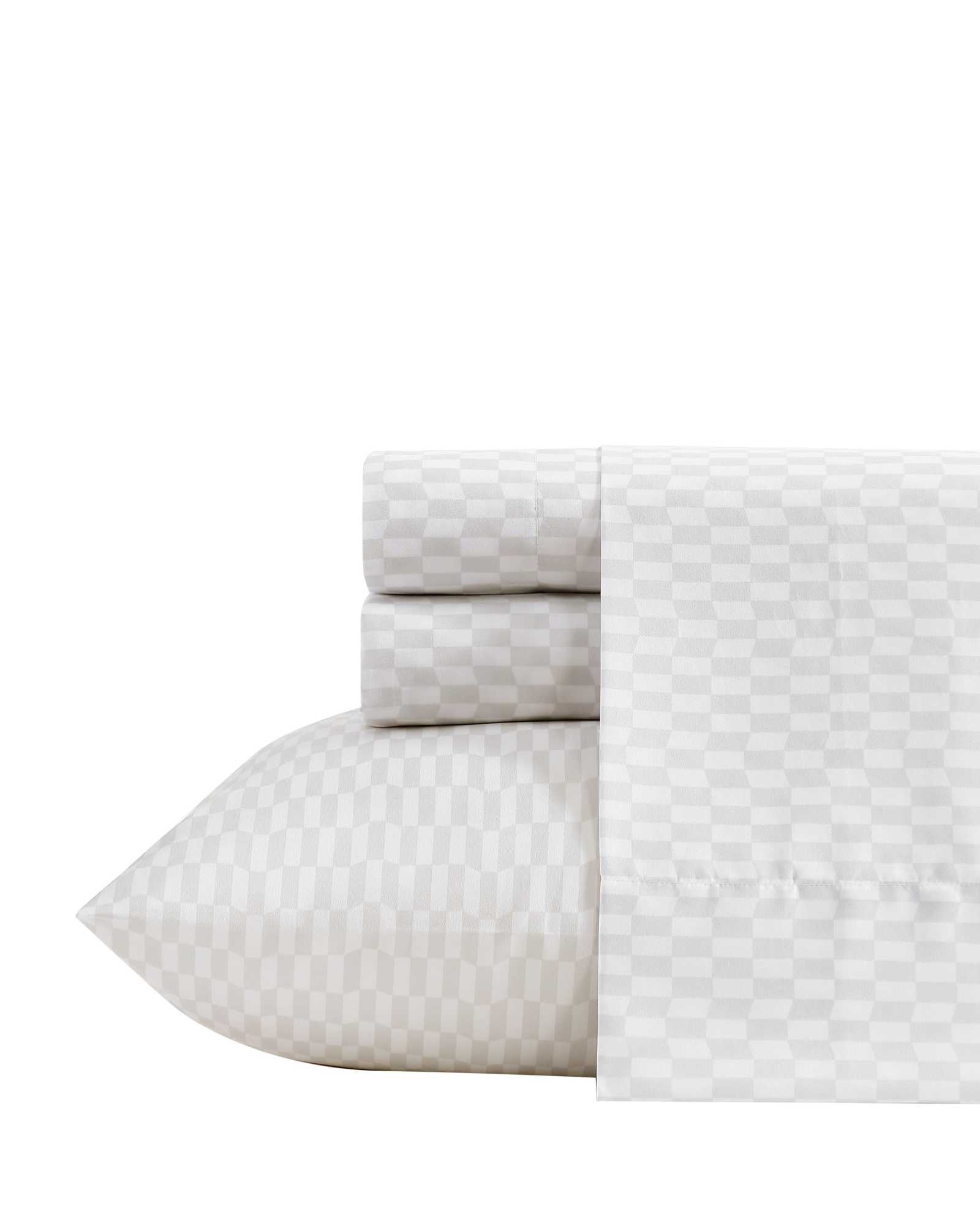 Kenneth Cole Reaction Home & Bedding Wavy Checker Sheet Set lenzuola Queen grigie rinfrescanti