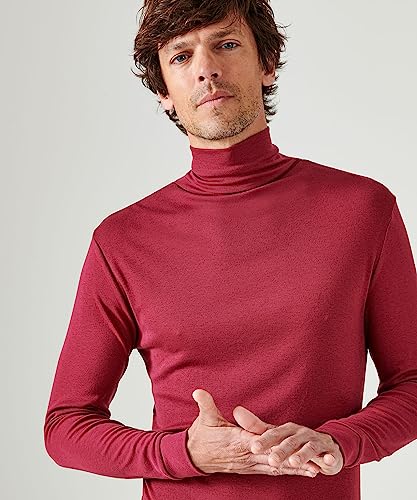 Damart Prêt-à-porter Maglietta a maniche lunghe a costine Rosso borgogna S maglia donna