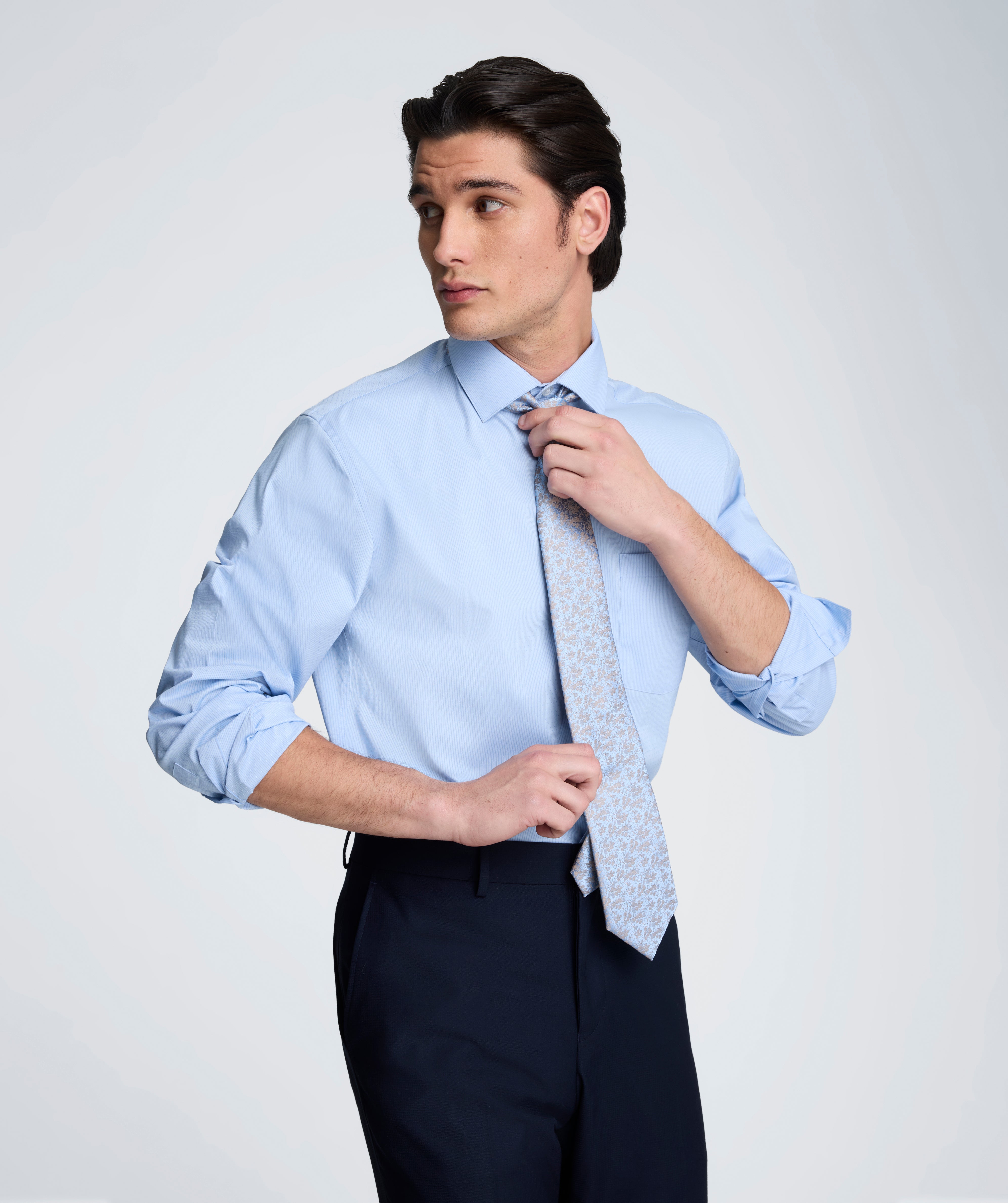 Kenneth Cole Clothing REACTION - Slim Fit Flex Stretch camicia blu righe