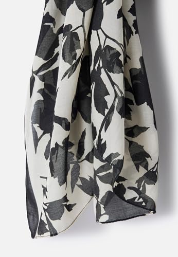 Damart Accessori Sciarpa con stampa vegetale a contrasto donna nera 180 x 100 cm