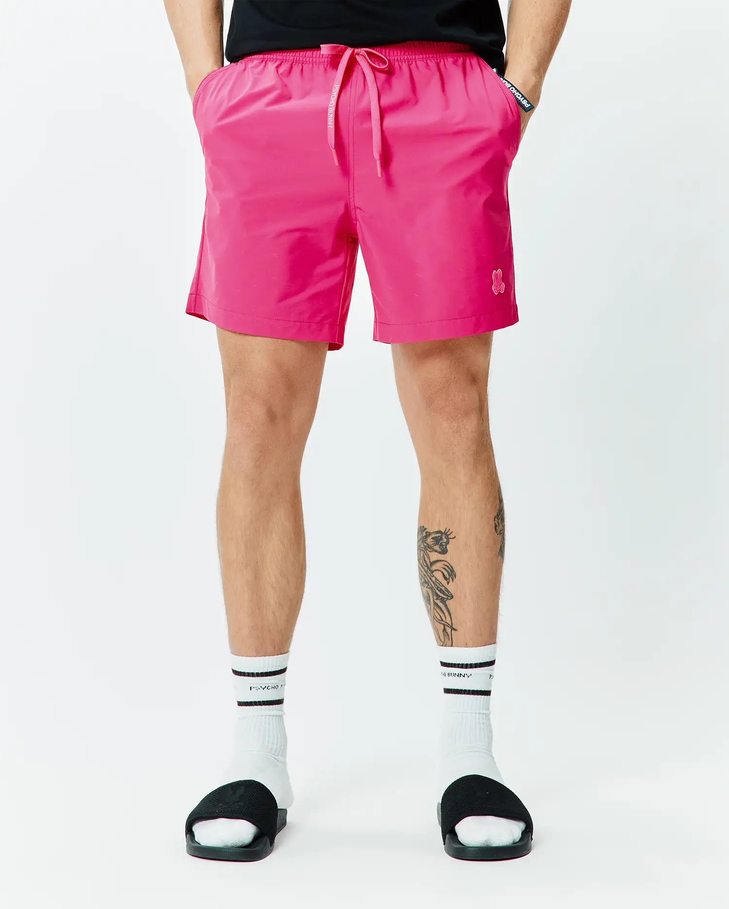 Psycho Bunny Men's Swimwear Samos costume da bagno rosa 6" idroreattivo